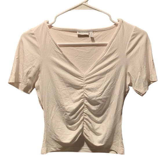 ASOS Design Short Sleeve Ruched T-shirt in White size 2 - Picture 1 of 5